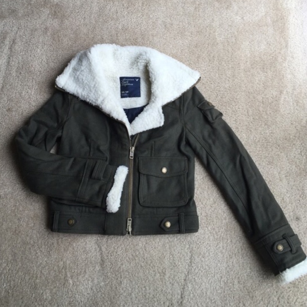 American Eagle olive green jacket xs